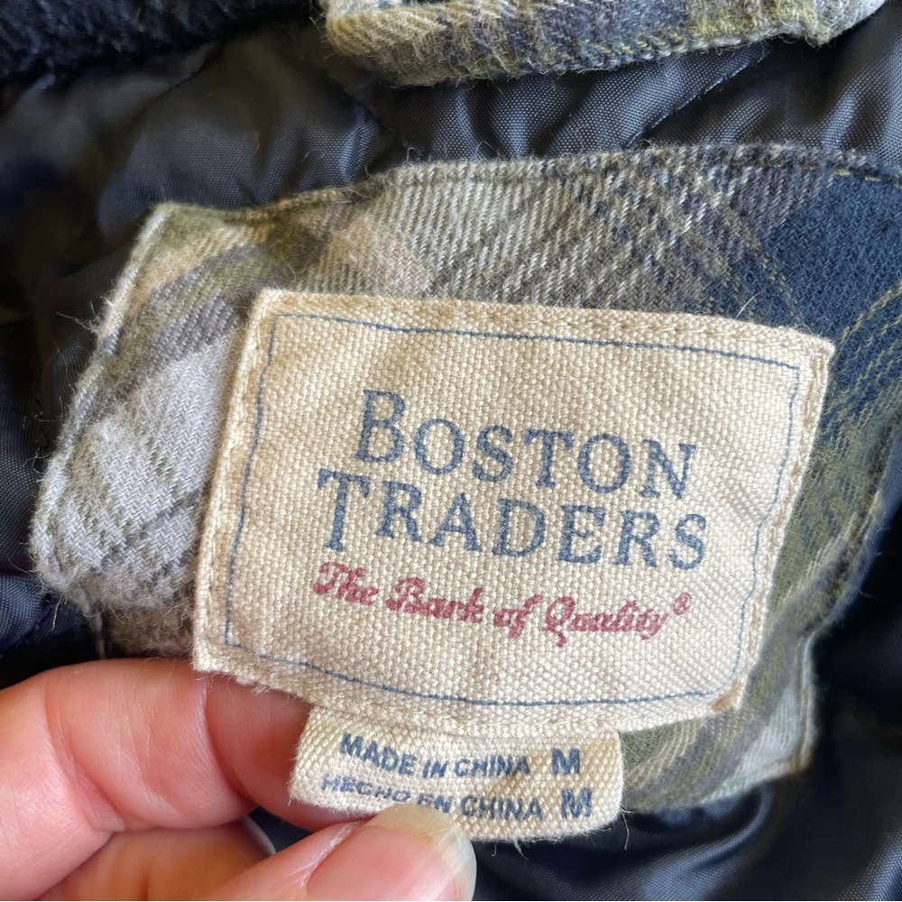 Boston Traders Coat Quilter Flannel Hooded Zip up & button close 2 Pockets M - Picture 11 of 15